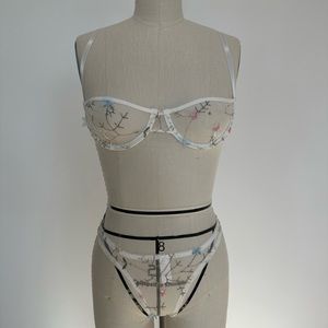 Spring fling sheer lingerie set.